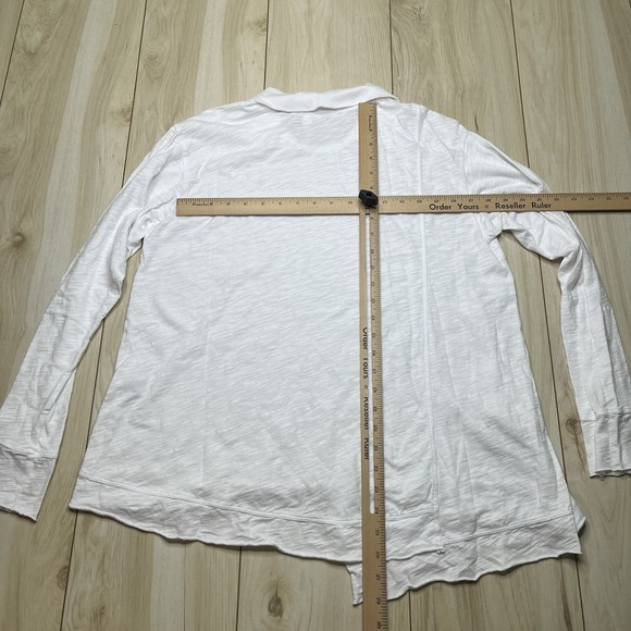 WILT Women's Asymmetrical Long Sleeve Pullover Cotton Top White Size Small USA - Picture 11 of 13